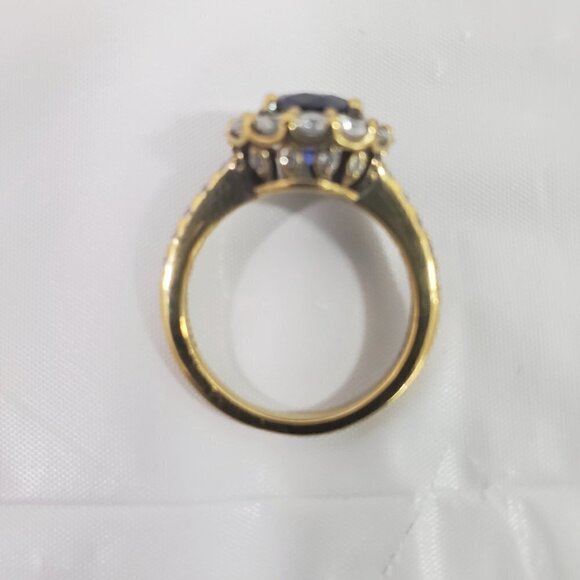 HSN Princess Diana Inspired Gold Vermeil .925 Sterling Silver Blue Sapphire Ring - Picture 16 of 16